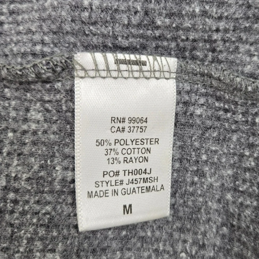 Billabong Thermal Shirt Mens Medium Grey Waffle Knit Long Sleeve 1973 Graphic‎ T